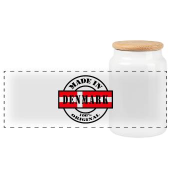 MADE IN DENMARK, Danemark Copenhague Scandinavie - Boîte à biscuits avec couvercle en bois - blanc - Devant