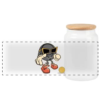 Boules de soleil petanque robe pour boulet - Boîte à biscuits avec couvercle en bois - blanc - Devant