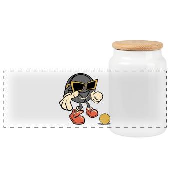 Boules de soleil petanque robe pour boulet - Boîte à biscuits avec couvercle en bois - blanc - Devant