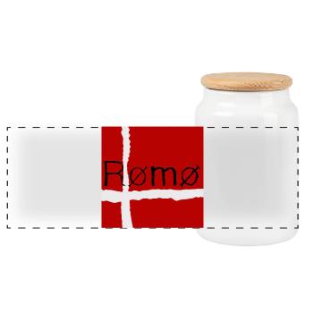Rømø Kreuz Nordic Design - Panorama Keksdose mit Holzdeckel - Weiß - Vorne