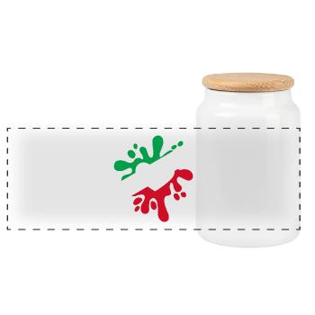 Iran symbole drapeau tache de couleurs cadeau - Boîte à biscuits avec couvercle en bois - blanc - Devant