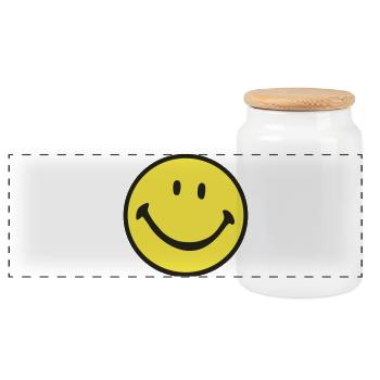 Sourire - Boîte à biscuits avec couvercle en bois - blanc - Devant