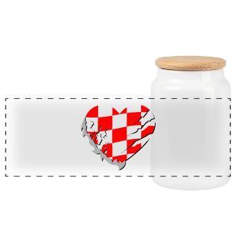 Kroatien - Kroatien - Panorama Keksdose mit Holzdeckel - Weiß - Vorne