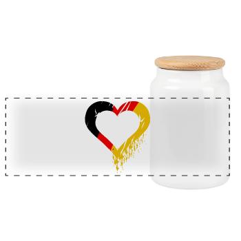 A heart for Germany - Panoramic Cookie Jar with Wooden Lid - white - Front
