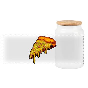 Pizza Hawaï - Ananas JAMBON FROMAGE - Boîte à biscuits avec couvercle en bois - blanc - Devant
