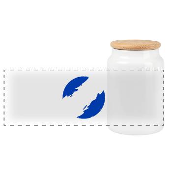 Grèce - Boîte à biscuits avec couvercle en bois - blanc - Devant
