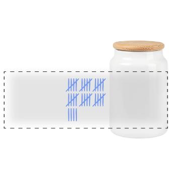 34 birthday tally sheet - 34 years old - Panoramic Cookie Jar with Wooden Lid - white - Front