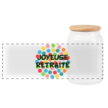 RETRAITE. BONNE RETRAITE. JOYEUSE RETRAITE - Boîte à biscuits avec couvercle en bois - blanc - Devant