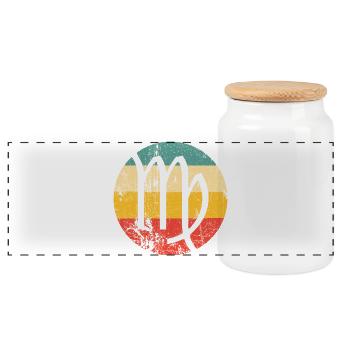 Signe astrologique Vierge - Astrologie zodiaque - Boîte à biscuits avec couvercle en bois - blanc - Devant