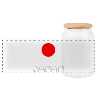 FLAG. JAPAN. JAPAN. ASIA. ASIAN. SPORT - Panoramic Cookie Jar with Wooden Lid - white - Front
