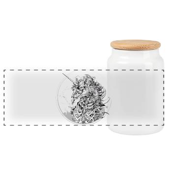 licorne squelettée représentation extraordinaire - Boîte à biscuits avec couvercle en bois - blanc - Devant