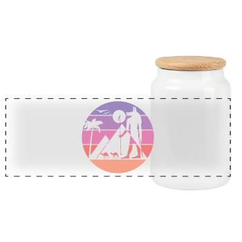 Silhouette Mythique - Anubis - Boîte à biscuits avec couvercle en bois - blanc - Devant