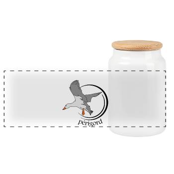 Périgord - Boîte à biscuits avec couvercle en bois - blanc - Devant