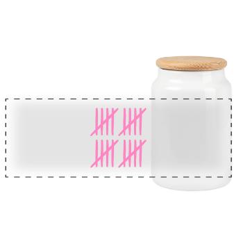 20th birthday tally sheet 20 years old - Panoramic Cookie Jar with Wooden Lid - white - Front