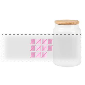 55 ans liste-traits 55 ans - Boîte à biscuits avec couvercle en bois - blanc - Devant