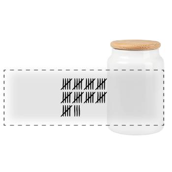 48 ans liste-traits 48 ans - Boîte à biscuits avec couvercle en bois - blanc - Devant
