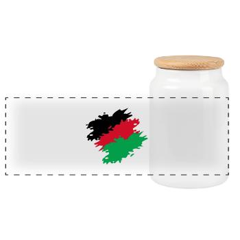 Malawi Farben Flagge Fahne Bürste - Panorama Keksdose mit Holzdeckel - Weiß - Vorne