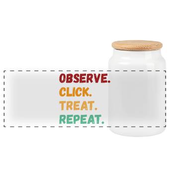 Click Treat Dog Training - Panoramic Cookie Jar with Wooden Lid - white - Front