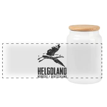 Helgoland Nordsee Insel Farbenspiel - Panorama Keksdose mit Holzdeckel - Weiß - Vorne