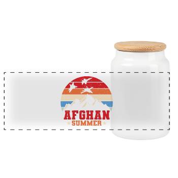 Afghan Summers Veteran Afghanistan - Panorama Keksdose mit Holzdeckel - Weiß - Vorne