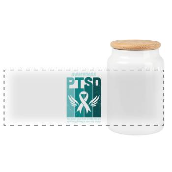 Ptsd vous ne savez jamais à quel point vous êtes fort - Boîte à biscuits avec couvercle en bois - blanc - Devant