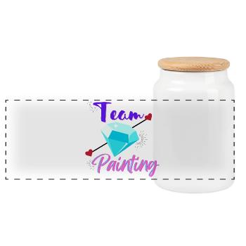 Team Diamond Painting - Panorama Keksdose mit Holzdeckel - Weiß - Vorne