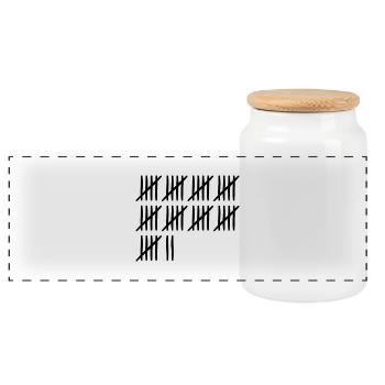 47e anniversaire liste-traits 47 ans - Boîte à biscuits avec couvercle en bois - blanc - Devant