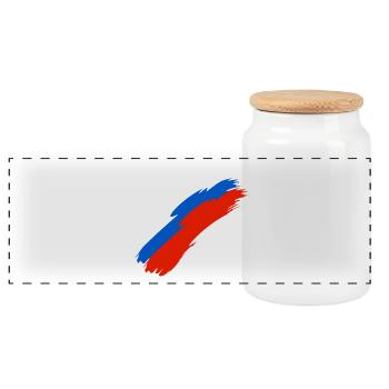 Russland Fahne Farben - Panorama Keksdose mit Holzdeckel - Weiß - Vorne