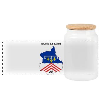 Eure et loir - Boîte à biscuits avec couvercle en bois - blanc - Devant