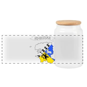 Ende des 20. - Panorama Keksdose mit Holzdeckel - Weiß - Vorne