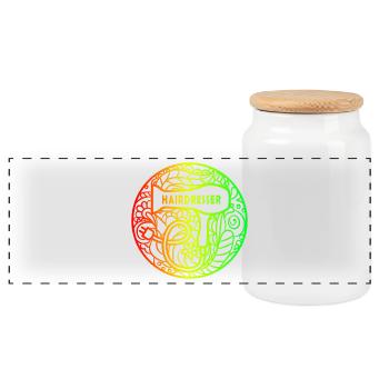 Coiffeur design arc-en-ciel - Boîte à biscuits avec couvercle en bois - blanc - Devant