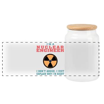 Citation amusante d’ingénierie nucléaire pour le moteur nucléaire - Boîte à biscuits avec couvercle en bois - blanc - Devant