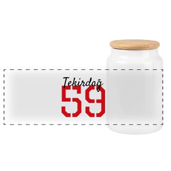 Tekirdag 59 Türkei - Panorama Keksdose mit Holzdeckel - Weiß - Vorne