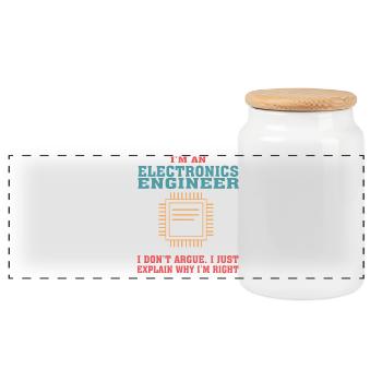 Drôle de devis d’ingénierie électronique pour l’électronique - Boîte à biscuits avec couvercle en bois - blanc - Devant