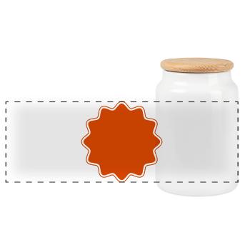 Emblem | Form | Stern runde Ecken (Vectorgraphic) - Panorama Keksdose mit Holzdeckel - Weiß - Vorne
