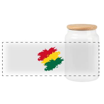 Ghana - Boîte à biscuits avec couvercle en bois - blanc - Devant