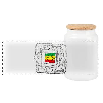Reggae Love Shadow Motif - Boîte à biscuits avec couvercle en bois - blanc - Devant