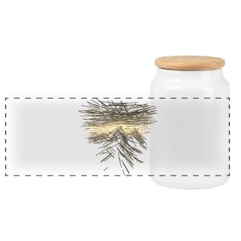 Mountain abstract - Panoramic Cookie Jar with Wooden Lid - white - Front