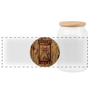 Memento Mori - Panoramic Cookie Jar with Wooden Lid - white - Front
