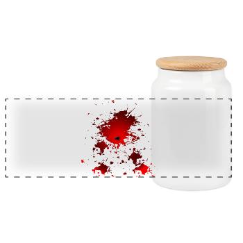 HALLOWEEN COSTUME INCLUSION HOLE BLOOD - Panoramic Cookie Jar with Wooden Lid - white - Front