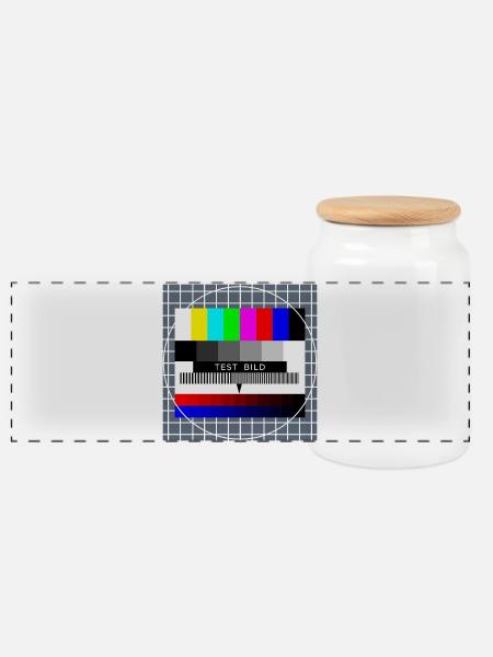 Retro Style Vintage Old School - Panorama Keksdose mit Holzdeckel - Weiß