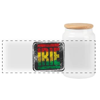 Design rasta authentique avec dégradé - Boîte à biscuits avec couvercle en bois - blanc - Devant