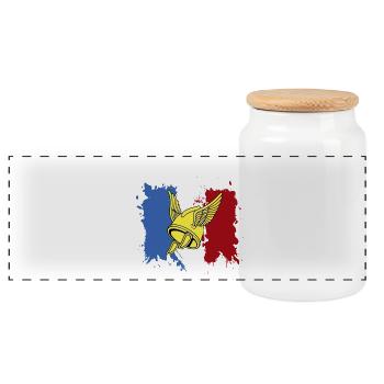 Gaulois français - Boîte à biscuits avec couvercle en bois - blanc - Devant
