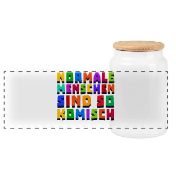 Lustige Sprüche Spruch - Panorama Keksdose mit Holzdeckel - Weiß - Vorne