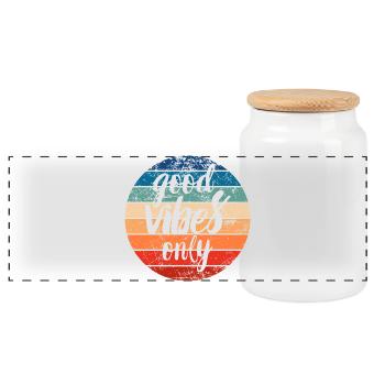 Good V Only - Panoramic Cookie Jar with Wooden Lid - white - Front