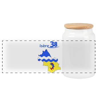 Isère - Boîte à biscuits avec couvercle en bois - blanc - Devant