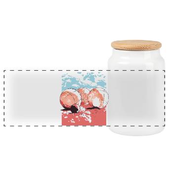 Boules de boules pour les joueurs de pétanque boulen - Boîte à biscuits avec couvercle en bois - blanc - Devant