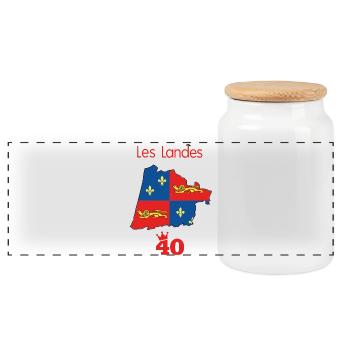 Les Landes - Boîte à biscuits avec couvercle en bois - blanc - Devant