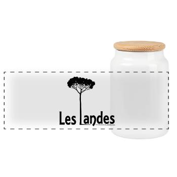 Les Landes - Boîte à biscuits avec couvercle en bois - blanc - Devant