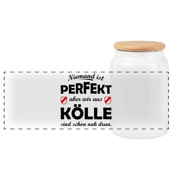 Kölle Perfekt - Panorama Keksdose mit Holzdeckel - Weiß - Vorne